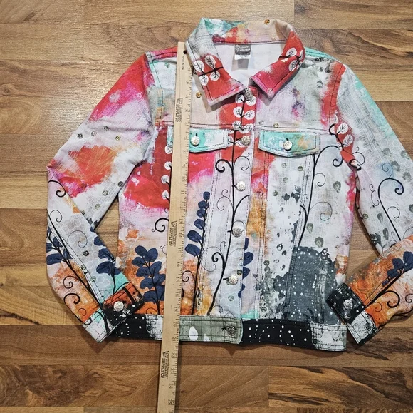 Dolcezza Simply Art Abstract Print Jacket Women’s Small - Picture 6 of 9